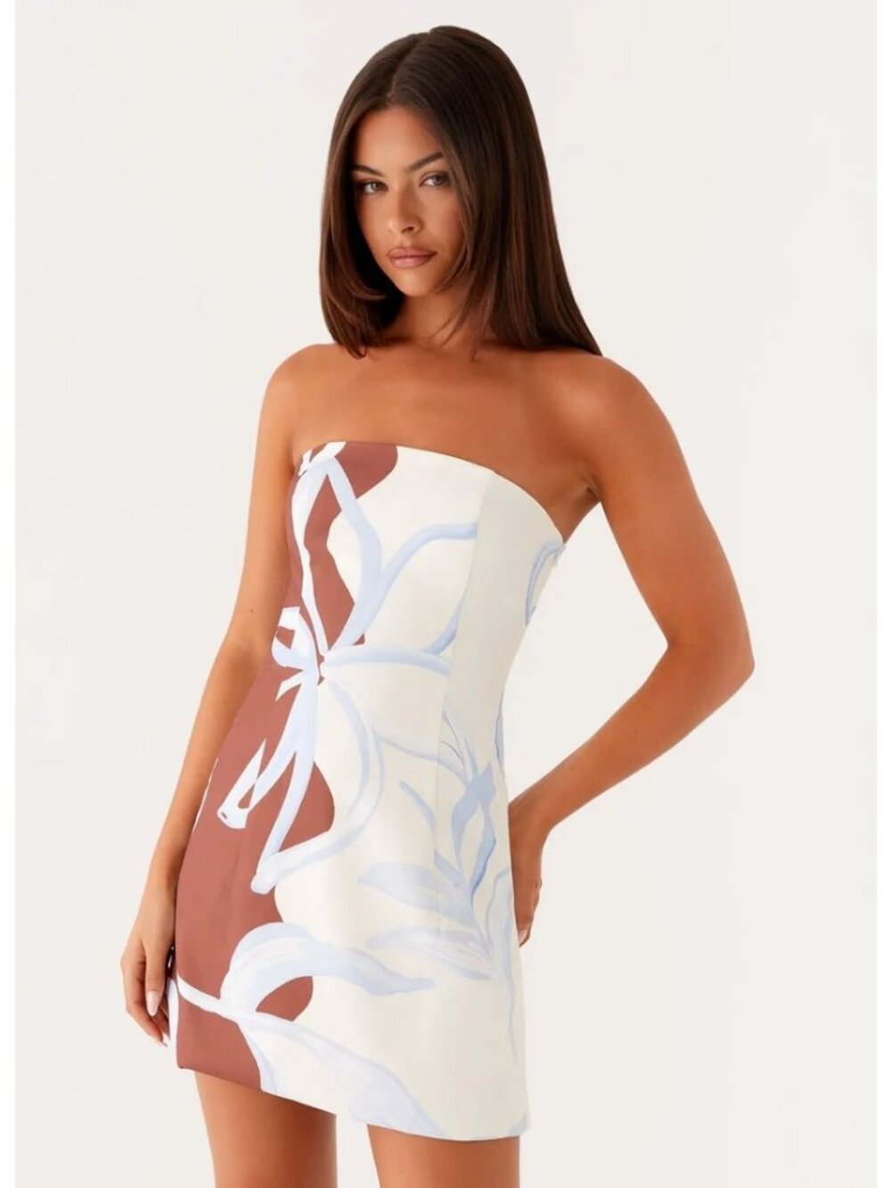 Peppermayo Strapless Floral Print Mini Dress Size S US 4